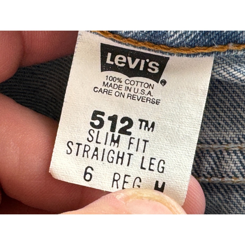 VTG 90s Levi's 512 Jeans womens 6 (27x30.5) Black BatWing Slim Straight USA New - Picture 3 of 15